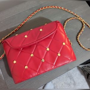 Vintage Red Leather Evening Purse